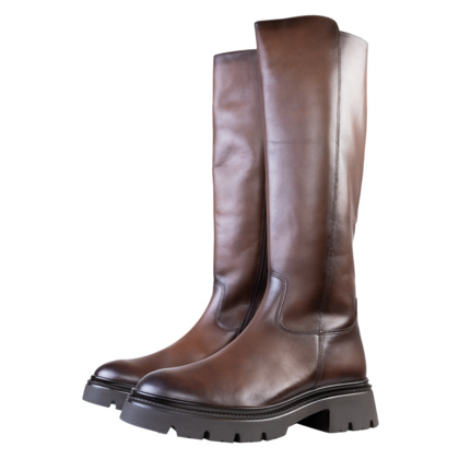 Damen Stiefel Dunkelbraun Gabor Leder Stiefel Damen Reitstiefel In